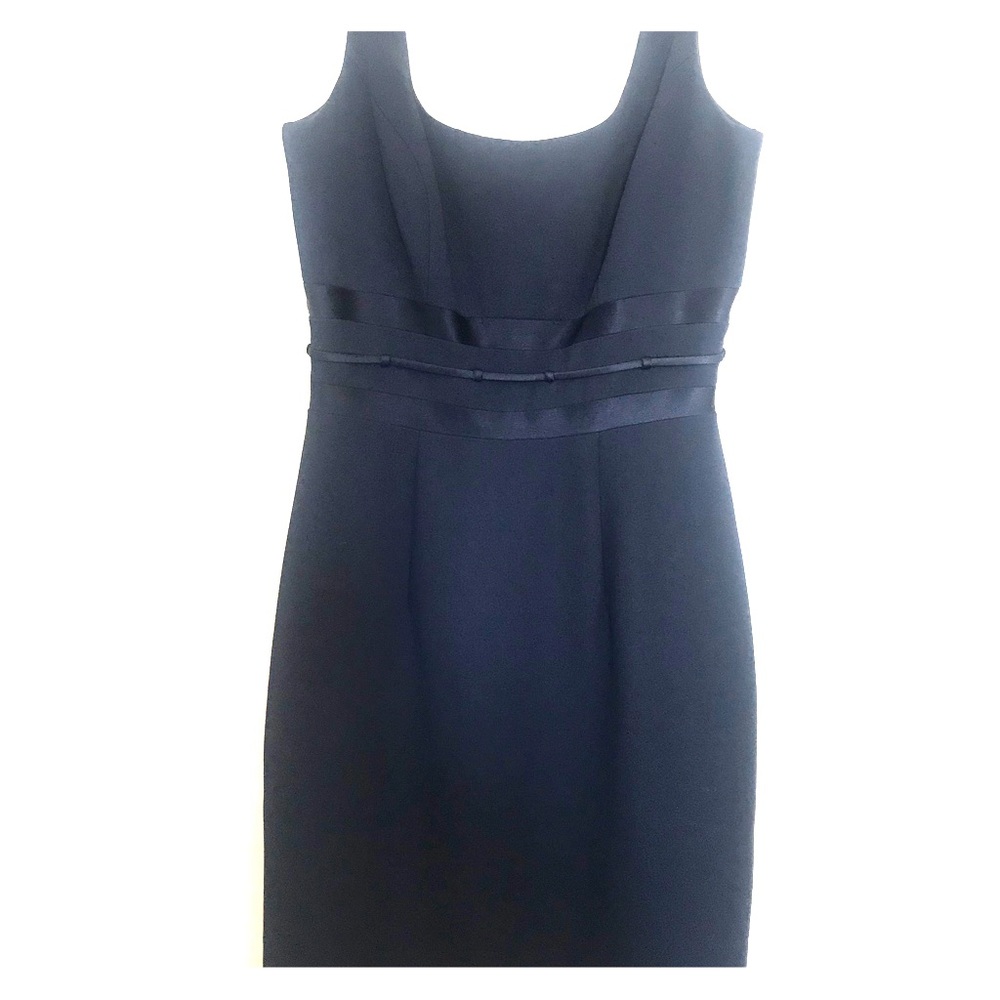 Navy satin waist dress